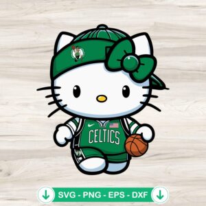 Hello Kitty Boston Celtics SVG file for cutting machines