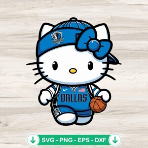 Hello Kitty Dallas Mavericks SVG file for Cricut cutting machine