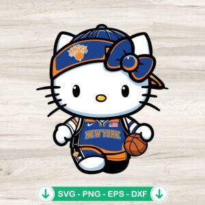 Hello Kitty New York Knicks basketball SVG file for cutting machines