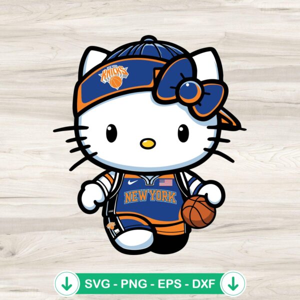 Hello Kitty New York Knicks basketball SVG file for cutting machines