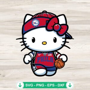 Hello Kitty Philadelphia 76ers svg file for Cricut cutting
