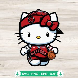 Hello Kitty Toronto Raptors SVG file for Cricut cutting machine