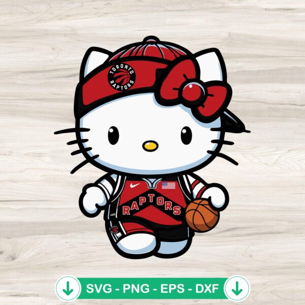 Hello Kitty Toronto Raptors SVG file for Cricut cutting machine
