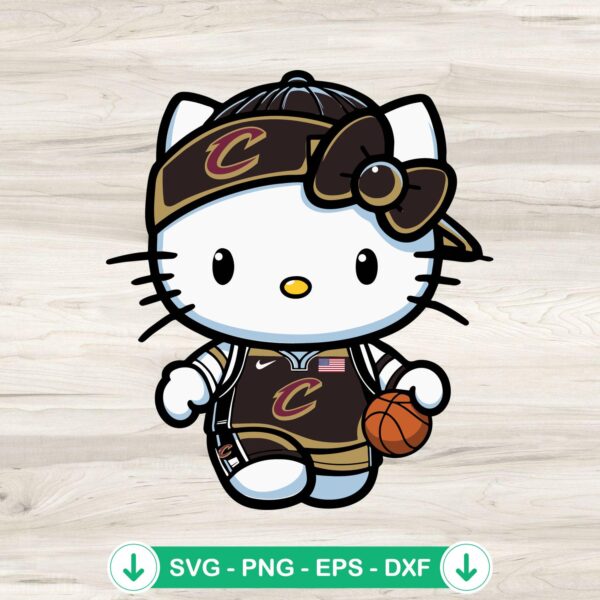 Hello Kitty Cleveland Cavaliers NBA SVG file, cutting file