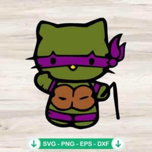 Hello Kitty Ninja Turtle SVG file for cutting machines