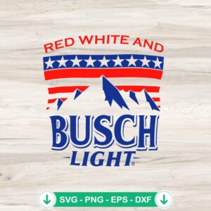 Red White And Busch Light US Flag SVG file for cutting machines