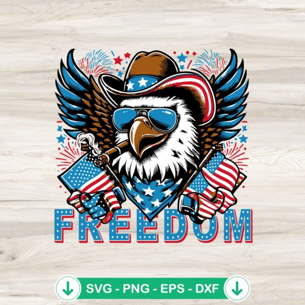 Eagles Cowboy Freedom US Flag SVG file for Cricut and cutting machine