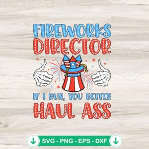 Fireworks Director SVG file for 4th of July, cricut svg, cutting file
