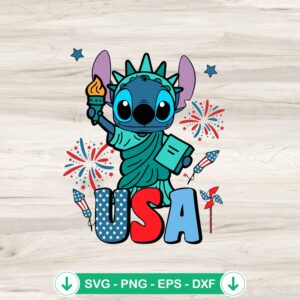Stitch USA Statue Of Liberty SVG file for cutting machines
