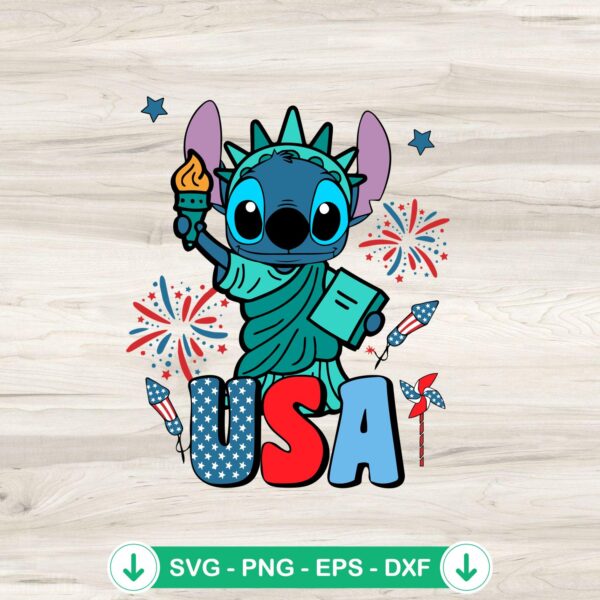 Stitch USA Statue Of Liberty SVG file for cutting machines