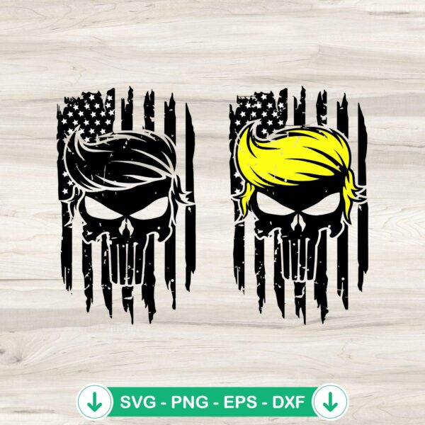 Trump Punisher Skull svg file, Cricut svg cutting file, patriotic design