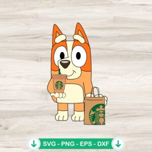 Bingo Heeler Starbucks Coffee SVG file for Cricut