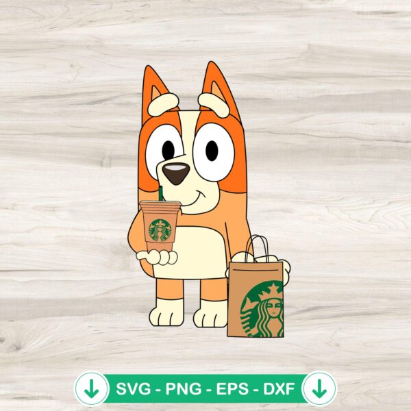 Bingo Heeler Starbucks Coffee SVG file for Cricut