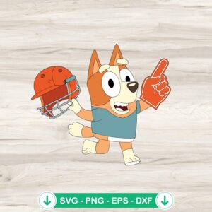 Bingo Heeler Football Fan SVG file for Cricut cutting machine