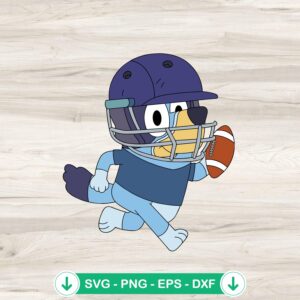 Bluey Heeler Football Player SVG cut file for Cricut