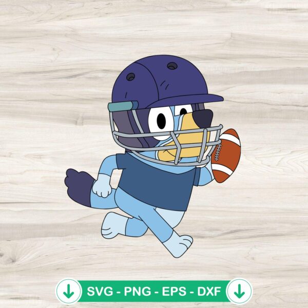 Bluey Heeler Football Player SVG cut file for Cricut