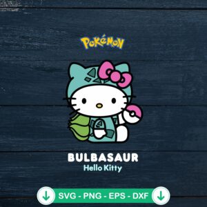 Bulbasaur Hello Kitty SVG file for Cricut cutting machine