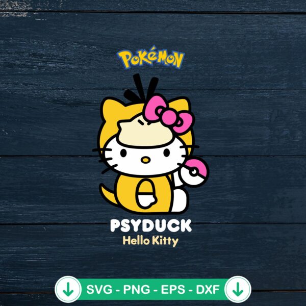 Psyduck Hello Kitty svg file, cricut svg cutting file