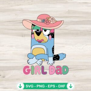 Bluey Bandit Girl Dad SVG file for cricut cutting machine