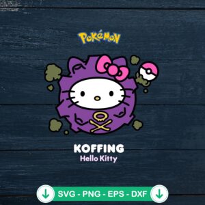 Hello Kitty Koffing Pokemon SVG file for cutting machine