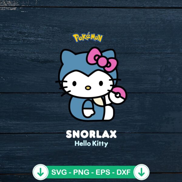 Hello Kitty Snorlax Pokemon SVG file and cutting file