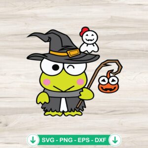 Keroppi Witch Halloween SVG file for Cricut cutting machine