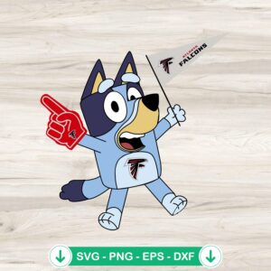 Bluey Football Atlanta Falcons Flag SVG file, cricut svg cut file