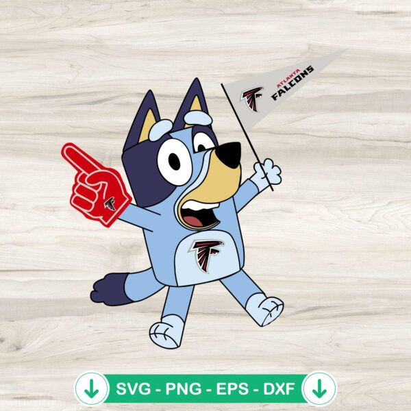 Bluey Football Atlanta Falcons Flag SVG file, cricut svg cut file