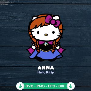 Hello Kitty Anna Frozen SVG file for cricut cutting machine