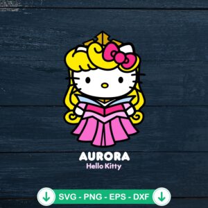 Auroura Princess SVG file, Cricut SVG cutting file of a princess cat