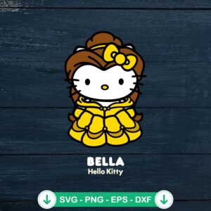 Hello Kitty Belle Princess SVG cutting file for Cricut