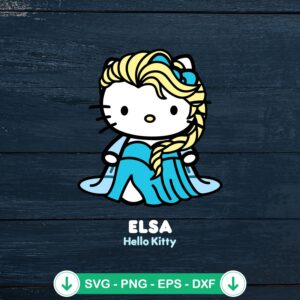 Hello Kitty Elsa Princess SVG file, Cricut cutting file