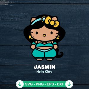 Hello Kitty Jasmine Princess SVG file for Cricut cutting machine