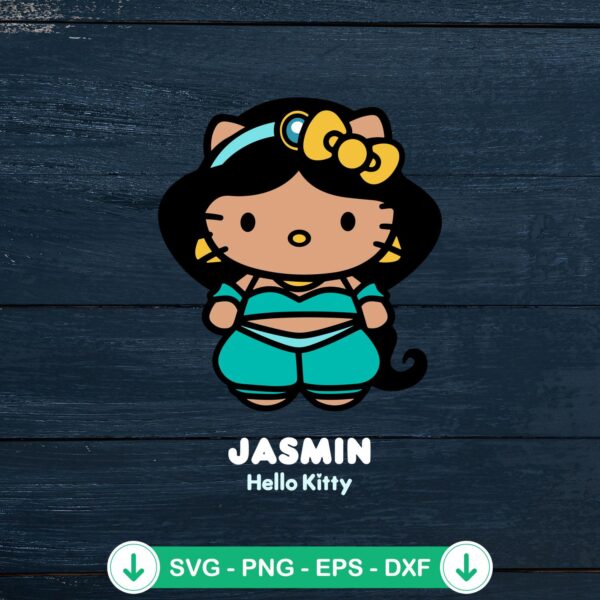 Hello Kitty Jasmine Princess SVG file for Cricut cutting machine