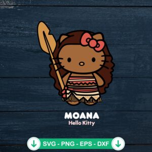 Hello Kitty Moana princess svg file for cutting machine