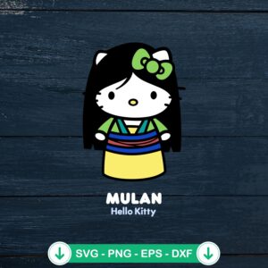 Hello Kitty Mulan Princess SVG file for Cricut cutting