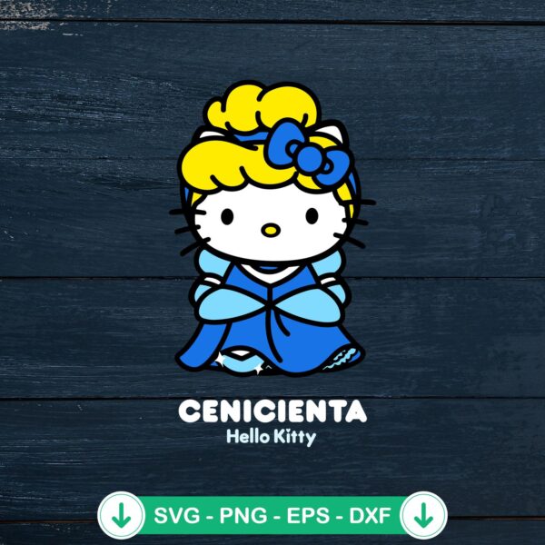 Hello Kitty Cinderella Princess svg file for Cricut cutting machine