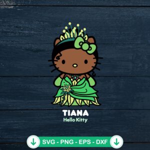 Hello Kitty Tiana Princess SVG file for Cricut cutting machine