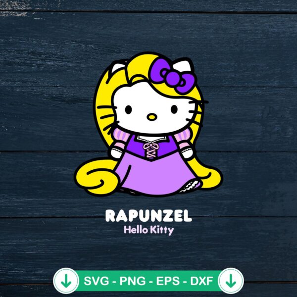 Hello Kitty Rapunzel Princess SVG file for cutting machine