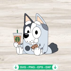Muffin Bluey Starbucks Coffee SVG file for Cricut cutting machine