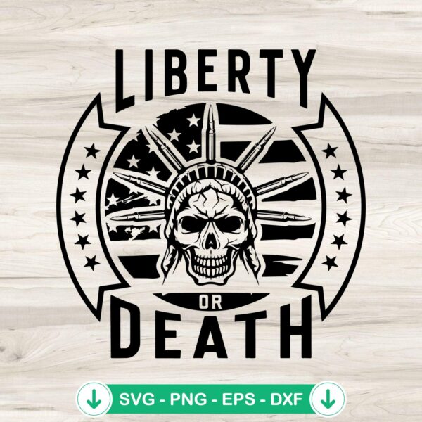 Liberty Or Death SVG file, Skeleton Statue Of Liberty cutting file