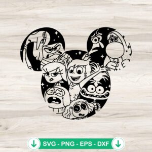 Inside Out 2 Mickey Head svg file for Cricut cutting file