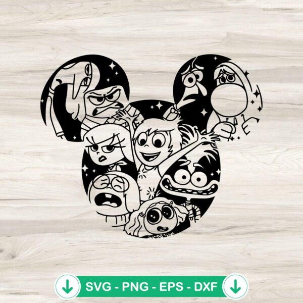 Inside Out 2 Mickey Head svg file for Cricut cutting file