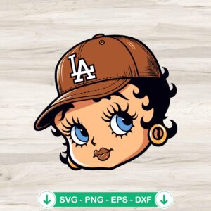 Betty Boop LA Dodgers Baseball SVG file for Cricut cutting