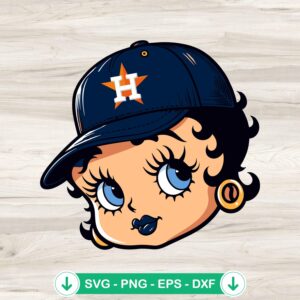 Betty Boop Houston Astros Baseball svg file for cricut