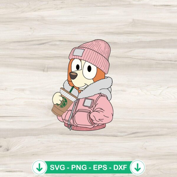 Bingo Heeler Bougie Starbucks Coffee Cup SVG file for cricut