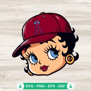 Betty Boop Los Angeles Angels Baseball SVG cut file