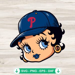 Betty Boop Philadelphia Phillies Baseball SVG file for Cricut