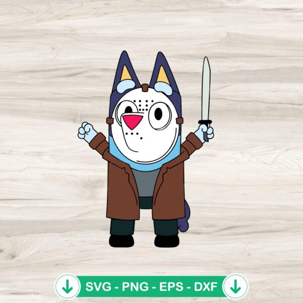 Bluey Jason Voorhees Horror SVG file for cutting machine