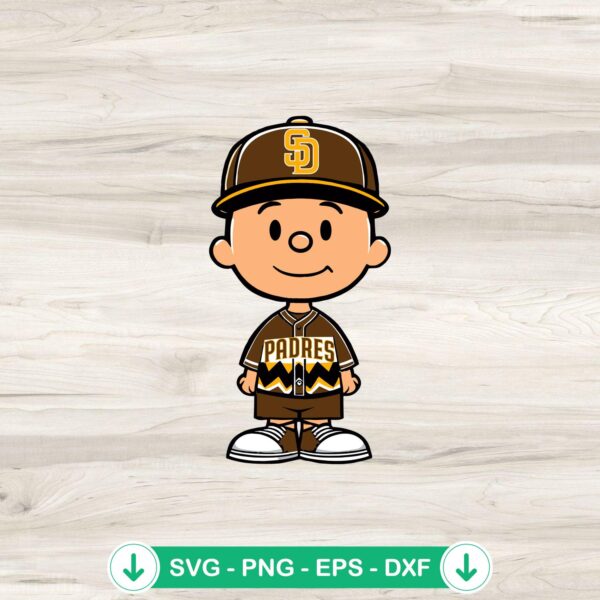 Charlie Brown San Diego Padres svg file for Cricut and cutting machine